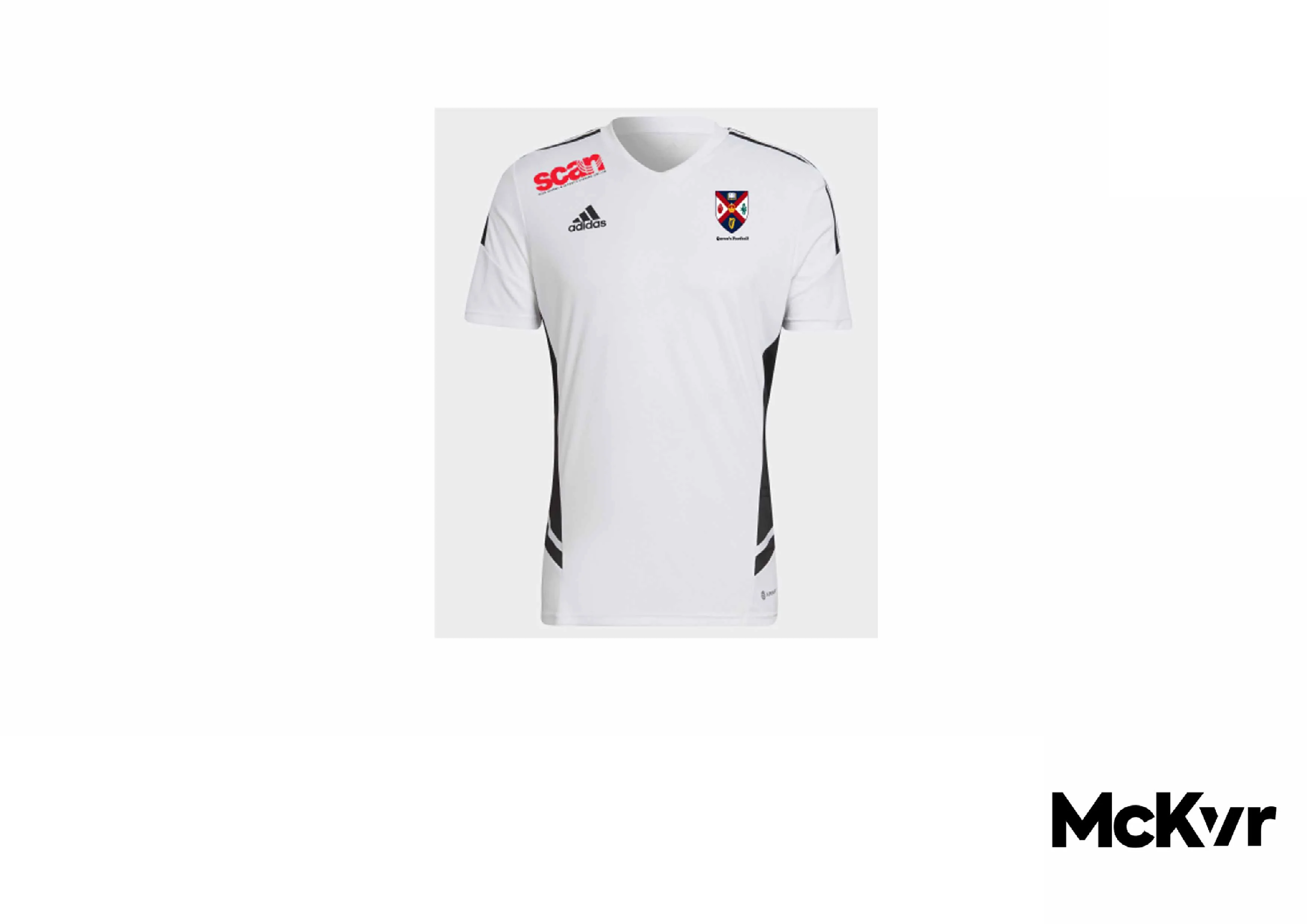 QUB Football Adidas Tee - White