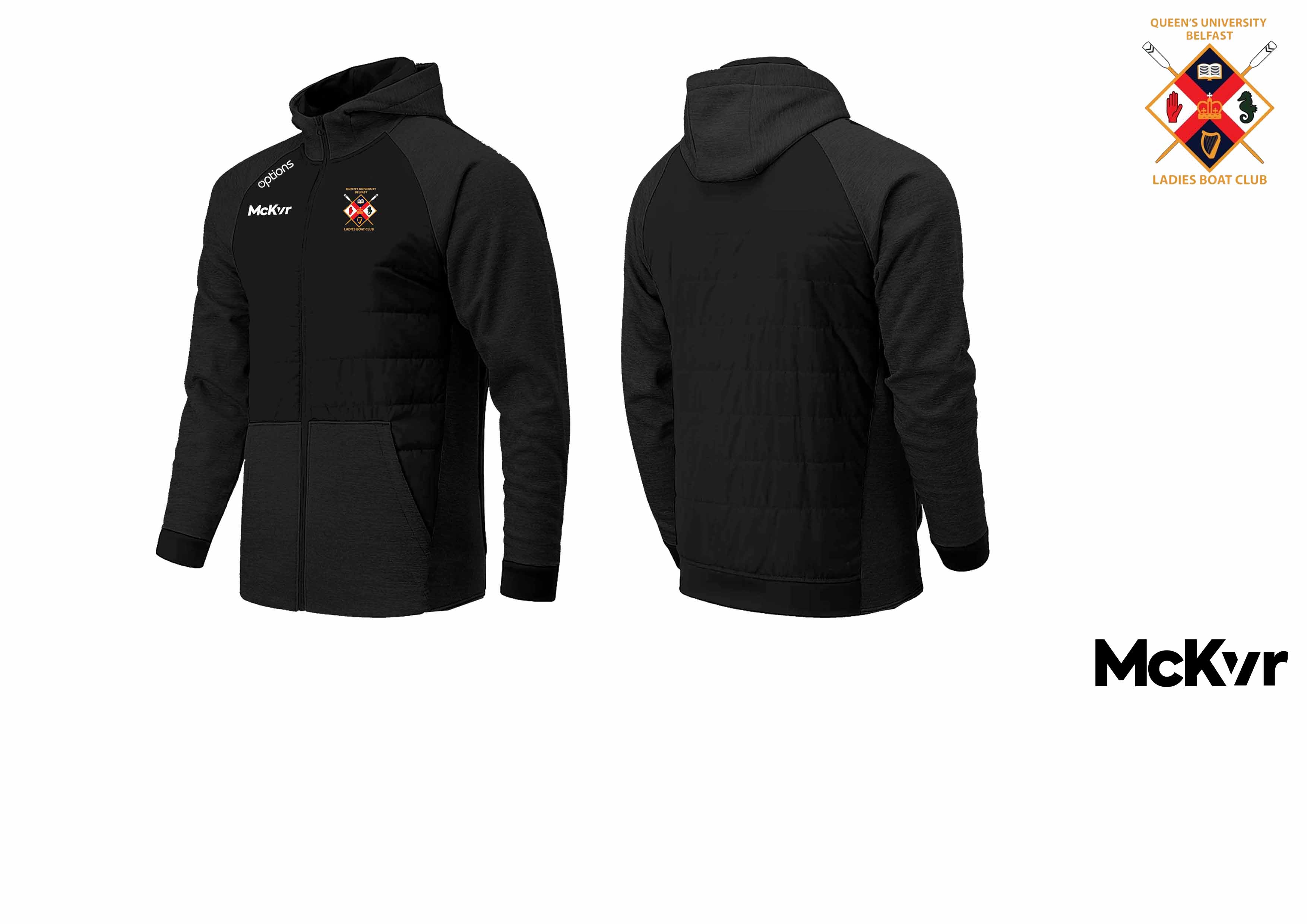 QUB Rowing McKvr Hybrid Jacket Hooded Womens