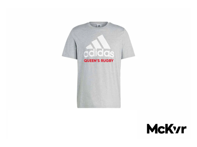QUB Rugby Adidas Tee Shirt Grey - Mens Sizing Only