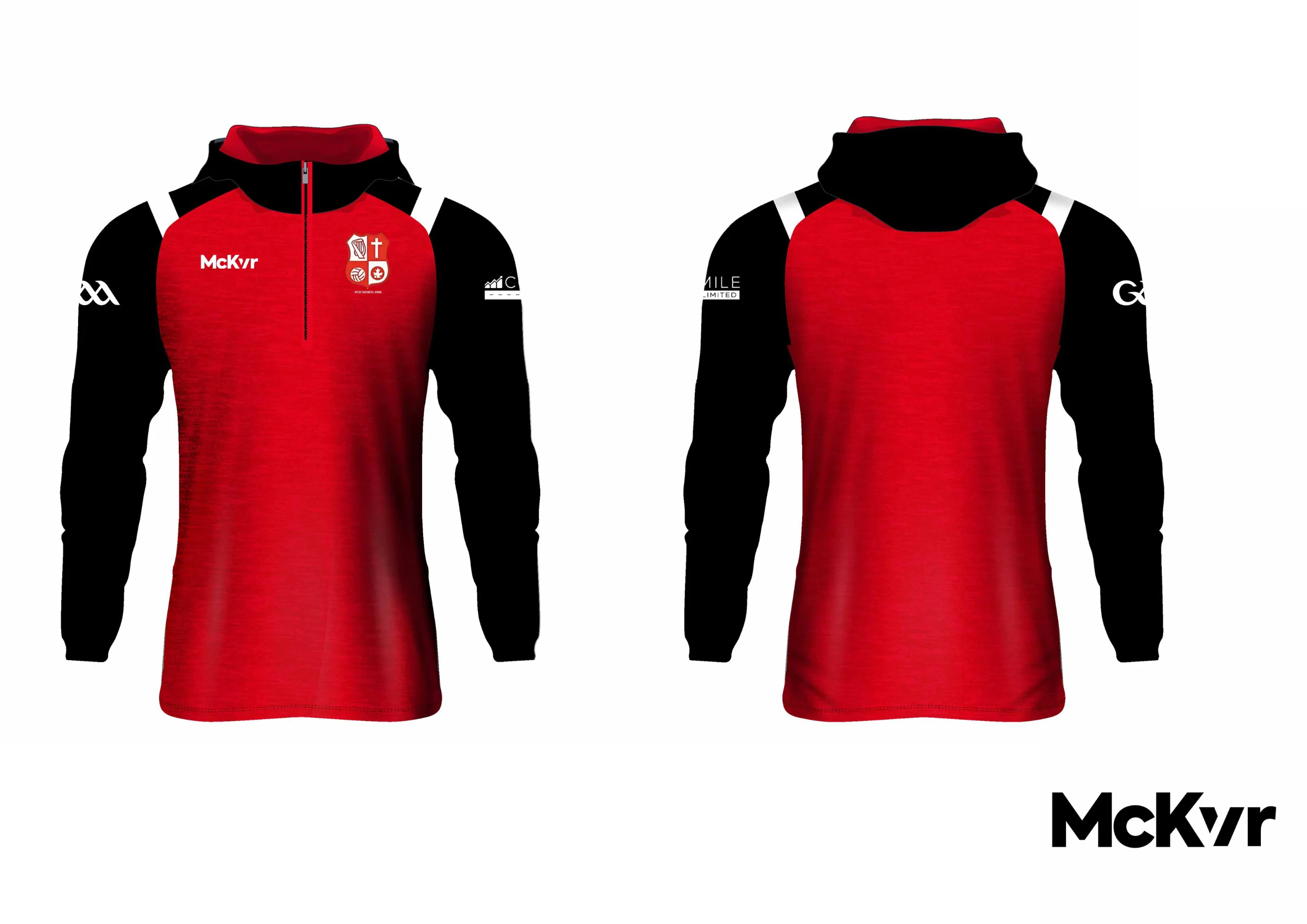 St Aidans GAC McKvr Quarter Zip Hoodie - Red