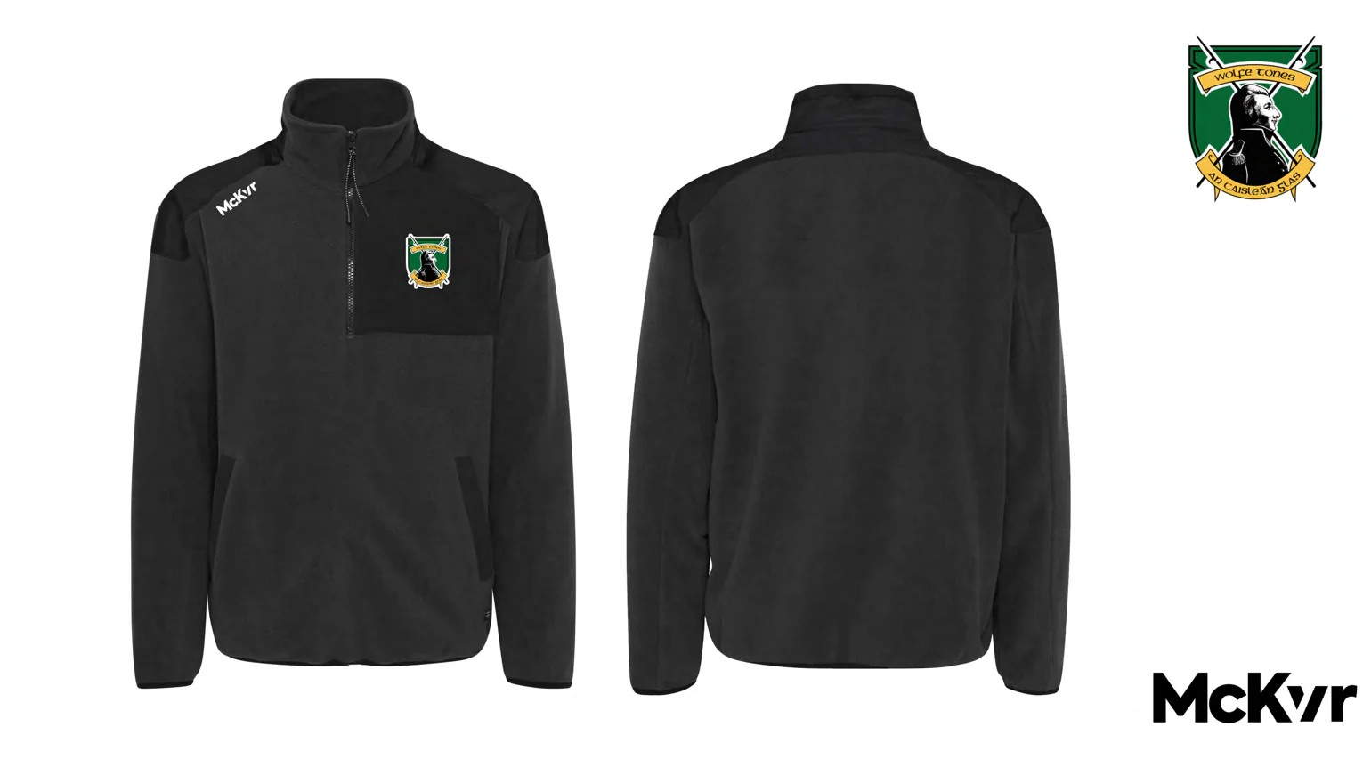 Wolfe Tones Antrim McKvr Quarter Zip Fleece - Black
